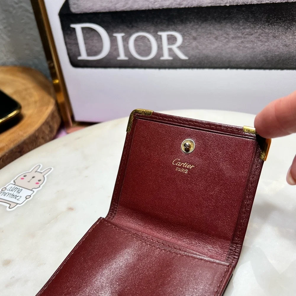 Cartier Wallet Purse Coin Purse Mastline Red leather Woman Authentic EUC - Picture 7 of 13
